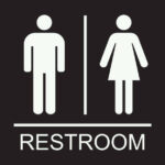 Men women general restroom sign, symbol vector illustration can be used for mall, restaurant and office